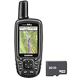 Garmin GPSMAP 64st Worldwide Handheld GPS with1 Yr. Birdseye Subscription and Preloaded TOPO U.S. 100K Maps + 32GB MicroSD Memory Card Bundle