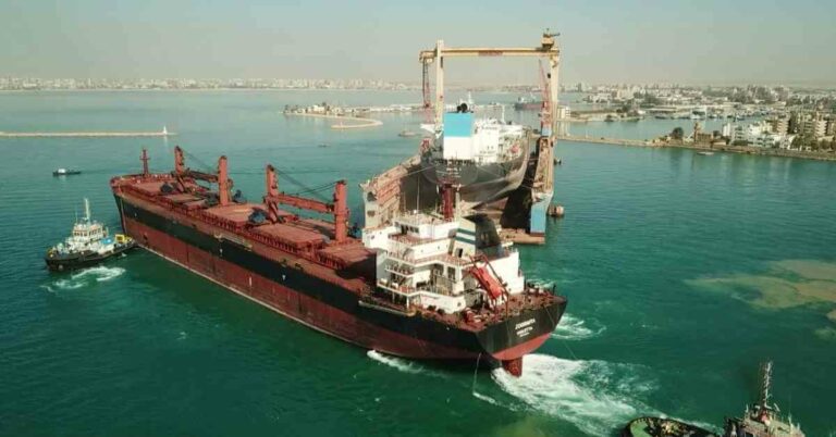 Suez Canal Authority Repairs Dry Bulk Carrier Hit By Houthi Missile